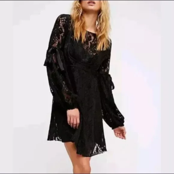 New with tags Free People Ruby black lace dress | size s - Picture 1 of 9